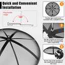 Fire Pit Spark Screen, Fire Pit Screen 36 Inch Round with Handle & Poker, Collapsible Heavy Duty Mesh Fire Pit Cover Fire Pit Lid for Outdoor/Patio/Backyard/RV Camping/Beach