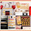 Epakh 44 Pcs Valentine's Day Bulletin Board Pizza Theme Classroom Decoration Valentine's Day Pizza Paper Cutouts Heart Wall Decor for Birthday Wedding Anniversary Party Decor