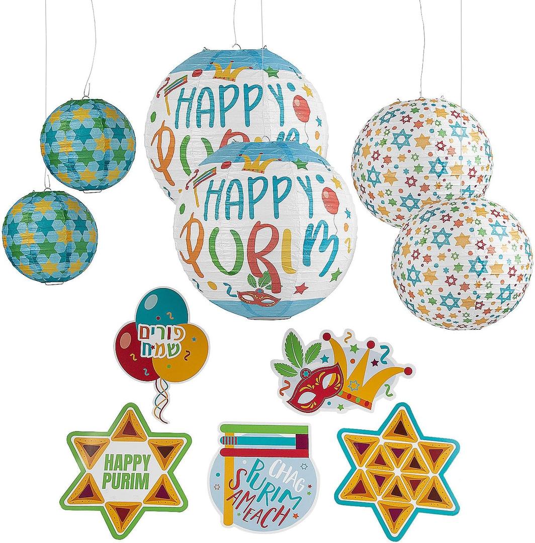 Fun Express Purim Party Paper Decorating Kit - 11 Pieces
