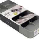 Joseph Joseph DrawerStore Compact Utensil Organizer For Kitchen Drawer Silverware, Flatware Tray, Grey