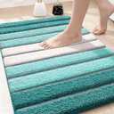DEXI Bath Mats for Bathroom, 20x32 Absorbent Microfiber Bath Mat Quick Dry, Washable Bathroom Rugs with Non Slip Backing for Shower Floor, Turquoise (1'8" x 2'8" (Rectangular))