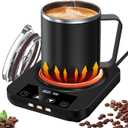 Coffee Mug Warmer & Mug Set for Desk, Electric Coffee Cup Warmer with 16oz Heated Mug, Temperature Control Smart Coffee Heater with Auto Shut Off & 9 Temp Settings, Gifts for Men Women, Black