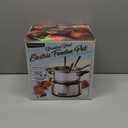 Nostalgia 6-Cup Electric Fondue Pot Set for Cheese & Chocolate - 6 Color-Coded Forks, Temperature Control - Stainless Steel Kitchen Gadgets and Appliances for Hors d'Oeuvres and More - Stainless Steel