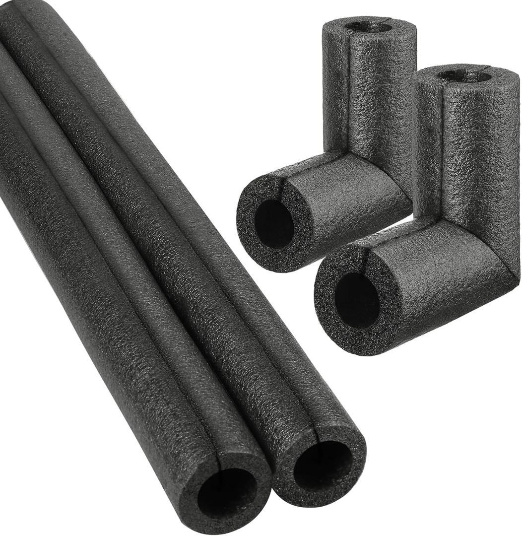 4 Pack Elbow Pipe Insulation Foam Tube Outdoor Wrap Black Pipe Covers Elbow Insulation Tubing Water Foam Covers for Outdoor Winter Irrigation, Sprinkler (2 Inch)