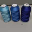 New brothreads - 40 Options- Various Assorted Color Packs of Polyester Embroidery Machine Thread Huge Spool 5000M for All Embroidery Machines -Different Blues