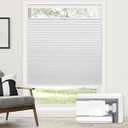 LazBlinds No Tools No Drill Cordless Cellular Shades, Top Down Bottom Up (TDBU) Honeycomb Shades for Home, Blackout Light Blocking Thermal Insulation Blinds for Windows, 38" W x 64" H, White