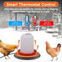 Metal Chicken Water Heater for Winter, 11'' Chicken Waterer Heater Base for 1-5 Gallon Metal or Plastic Poultry Waterer, Outdoor Eletric Poultry Water Heaters for Chicken Turkey Goose Duck Drinker