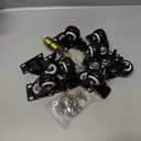 Caster Wheels, 2 inch Casters Set of 8 Heavy Duty - CLOATFET Locking Swivel Casters with Brake (Top Plate), Non Marking Black Castor Wheels for Cart Furniture Workbench