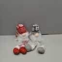 Juegoal 2 Pack Lighted Christmas Gnomes with Dangling Legs, 19.5Inch Handmade Scandinavian Swedish Tomte, Battery Operated Winter Tabletop Christmas Decorations Collectible Figurines