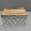 2 PCS White Tampon Holder for Bathroom Decor, Feminine Product Organizer With Lid, Shark Week Storage, Wood Pad Box for Toilet, Bathroom Accessories