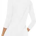 Poetsky Women's V Neck 3/4 Sleeve T Shirt Casual Loose Basic Tops Summer Tee Blouses (White, S)