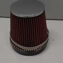 6" Inlet Cold Air Intake Filter Cone Replacement Performance Washable Clamp-On Dry Air Filters Red (6" Tall)
