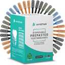 Avistar 80 Prepasted Disposable Toothbrushes Individually Wrapped - Single Use Pre Pasted Disposable Toothbrushes with Toothpaste Built in - Waterless Toothbrush for Travel, Guests, Hotel, & Camping