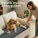 Smiry Fuzzy Couch Cover for Dogs, Non Slip Washable Pet Sofa Cover, Scratch Proof Hair Resistant Plush Sofa Slipcover, Pet Friendly Couch Cushion Protector for Cat, Dark Grey, 27.6" x 59"