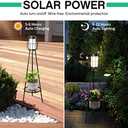 2 Pack Solar Lights with Plant Stand, Outdoor Floor Lamps, Waterproof Solar Powered Floor Lamps for Patio Deck Porch Yard Garden Decor (36'')