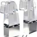 Transparent Acrylic Shower Door Towel Bar Bracket Compatible with Alumax/Basco Framed Sliding Glass Shower Door Towel Bars Features Polished Chrome Covers - Set of Two Brackets