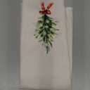 Vintage Christmas Evergreen Tree Kitchen Dish Tea Towels, Xmas Winter Botanical Holiday Decorative Hand Towels for Bathroom Kitchen, Christmas Bathroom Decor, 16x24 Inch (Color-3)