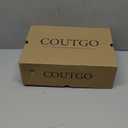 Coutgo Women's Stiletto High Heels Closed Pointed Toe Buckle Ankle Strap Pumps Wedding Party Dress Shoes (7, Nude)