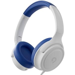 ADOOPE Kids Headphones with Cord-3.5mm Jack 85/94dB Safe Volume Control Built-in Microphone On-Ear Headphones for Kids/Teens/School/Travel/3.5mm Devices(White)