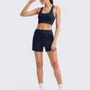 G4Free Athletic Shorts for Women Casual Shorts with Pockets Summer Lounge Pajama Sweat Shorts High Waisted Shockcord Running Workout Shorts Soft(Dark Blue, XXL)