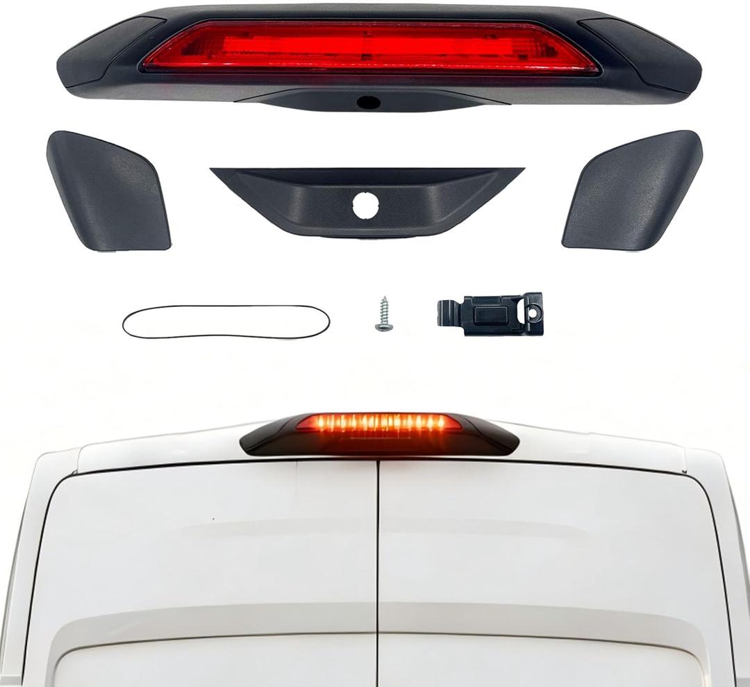 923-127 Third Brake Light Fits for 2018 2019 Ford Transit 150 250 350HD, High Mount Stop Brake Light Lamp,3rd Brake Light Assembly Replace Number 923-127, JK4Z-13A613-AG,Rear Center Tail Lamp