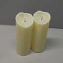 CANDLE CHOICE Waterproof Outdoor Battery Operated Flameless Candles with Timer Flickering Plastic Resin Electric LED Pillar Lights for Lantern Patio Garden Wedding Party Decorations 3x6 Inches 2 Pack (Cream White)