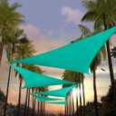 Amgo 8' x 8' x 8' Turquoise Triangle Sun Shade Sail UPF50+ Canopy Awning AGSLT, 95% UV Blockage, Water & Air Permeable, 200GSM Heavy Duty Commercial and Residential (We Make Custom Sizes)
