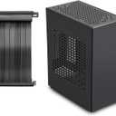 Aluminum Mini ITX Case with PCIe 3.0 Riser, JOYJOM Mini PC Case, SFF Small Form Factor PC Case, TX Computer Gaming Case Supports GPU Graphics Card (Black)
