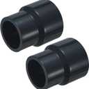 M METERXITY 2-Pack UPVC Reducer Pipe Fitting, 2"x1-1/2" Reducing Coupling Connector Schedule 80 PVC Straight Pipe Coupling Connector for Water Line [Grey]