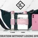 hydr | 17oz Flat Water Bottle For Purse & Flexible Cleaning Brush | Tritan BPA Free Square Water Bottle | Leak/Drop Proof Slim Water Bottles For Travel, small water bottles mini