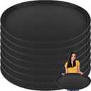 8 Pcs 24 Inch x 29 Inch Large Restaurant Serving Trays, Black PP Plastic Non Slip Tray,Oval Plastic Food Serving Tray with Raised Edges for Home Kitchen Restaurant Cafeterias Fast Food Service