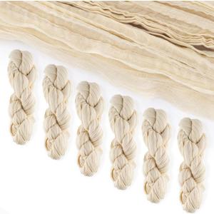 6 Pack Cheese Cloth Table Runners, 10 Foot Cheesecloth Table Runner Boho, Cheesecloth Table Runner 35x120, Ivory Cheesecloth Table Runner, Ivory Table Runners, Wedding Arch Draping Fabric