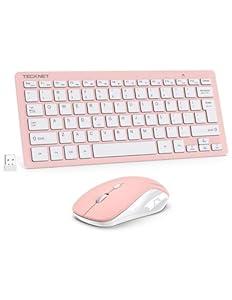 TECKNET Wireless Keyboard and Mouse Combo, Mini Cordless Computer Keyboard and Mouse Set 2.4GHz, Silent Adjustable 1600 DPI, Quiet Click, Lag-Free for Computer, Laptop, PC, Windows, Mac, Chrome OS