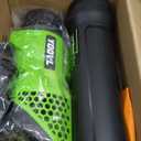 2025 Upgrade Leaf Blower, Leaf Blower Cordless with 2 * 2.6AH Batteries and Fast Charger, 450CFM &150MPH and 2 Speed Mode, Lightweight Electric Leaf Blowers for Lawn,Yard, Leaves, Dust,Snow Care (GREEN)