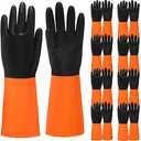 8 Pairs Chemical Resistant Gloves Heavy Duty Industrial Rubber Gloves Waterproof Non Slip Reusable Protective Work for Household Industrial Chemical