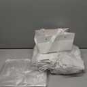 PerKoop 24 Pack Baskets for Gifts Empty Bulk 6.5 x 9.8'' Thick Kraft Gift Basket with Bows and Bags Empty Gift Baskets for Valentine's Day Easter Birthdays Wedding Snacks Farmers Market(White)