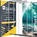 3 Pack Galaxy S20 Plus Screen Protector, 9H Tempered Glass, Ultrasonic Fingerprint Support, 3D Curved,HD Clear Scratch Resistant for Samsung S20 Plus Glass Screen Protector