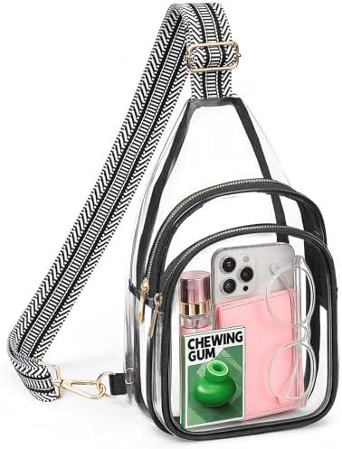 HULISEN Clear Sling Bag for Stadium Events, Clear Purse for Women, Stadium Approved Crossbody Handbag for Concerts Sports Fan