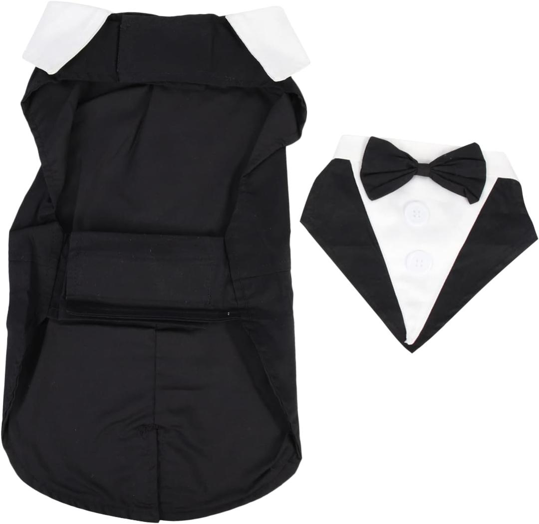 Puppy Formal Tuxedo Elegant Pet Suit for Weddings Special Occasions Wear-Resistant Dog Clothing Dog Tuxedo for Stylish Pets