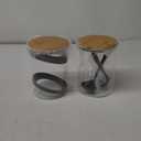 Set of 2 Glass Flour Container with Airtight Bamboo Lid, Large Food Jar with Wooden Lid for Storage Flour, Sugar, Cookies, Rice, Coffee Beans(3L)