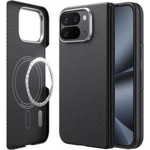 JUESHITUO for Google Pixel 10 Pro Fold Case, [Ultra Slim & Light] [600D Aramid Fiber] [Fit for MagSafe] Minimalist Carbon Fiber Textures -Less Touch Feeling, Sturdy Magnetic Thin Cover Black