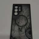 Magnetic Case for Samsung Galaxy S24 Ultra [Compatible with MagSafe] Black Flower Floral Case for Women Girls Soft TPU Bumper Hard PC Anti-Fall Shockproof Protective Slim Cover A5