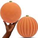 LANGXUN 2 Pcs 8 Inch Extra Large Velvet Christmas Ball Ornaments - Shatterproof Hanging Christmas Tree Decorations for Xmas Holiday Party Wedding Home Decor (Rose Gold)