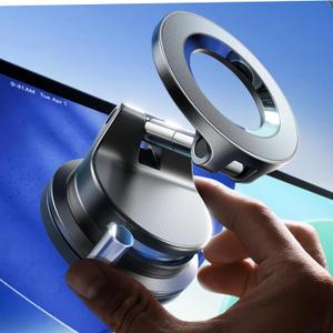 LISEN Suction Cup Phone Mount, Vacuum Magnetic Phone Holder Stand, 360 Adjustable for MagSafe Car Holder Foldable Suction Phone Mount for Car/Mirror/Smooth Surface, for iPhone 16 Pro Max 15 14 13 12 (Black)