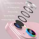 2 x AGVEE 3+3 6 Pack for iPhone 15 6.1" / 15 Plus 6.7" Camera Lens Cover Protector, Metal Ring 9H Tempered HD Glass Camera Cover Protector Film, Silver