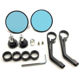 HONGK- CNC BLACK 3" BAR END MIRRORS 1" HANDLEBAR Compatible with H-D TRIUMPH VICTORY MOTORCYCLE [B06VW718B2]