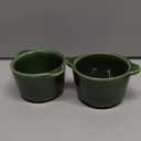 Creme Brulee Ramekins Ceramic Bowls - VICRAYS Mini Custard Cups 6 oz oven Safe Bowls Souffle Dishes for Baking Individual Casserole Dipping Sauce, Set of 6, Green