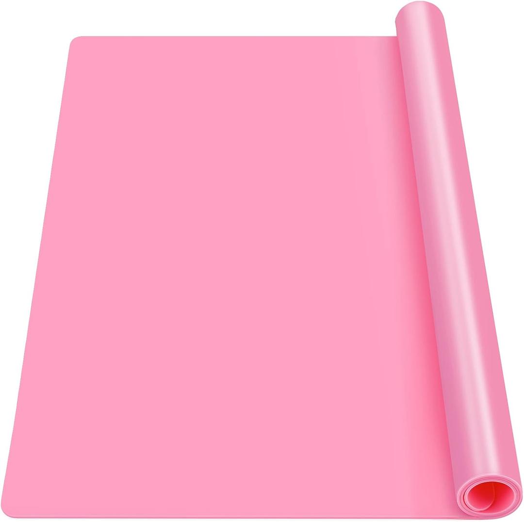 Gartful Pink Oversize Silicone Mat 27.6" x 19.7", Silicone Sheet for Crafts, Nail Arts, Painting, Epoxy Resin Jewelry Casting Mat, Countertop Protector, Table Placemat Pad, Nonstick Nonskid (70 x 50cm x 0.8mm)