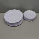 SUT 60PCS White Plastic Plates-Disposable Plates for Party, White Disposable Plates Including 10 inch Dinner Plates, 7 inch Dessert Plates, Plastic Plates for Wedding&Party