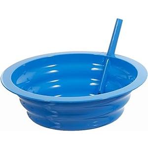 Sip-A-Bowl Cereal Bowl with Built-in Straw Qty:1 Blue Sip-A-Bowl Cereal Bowl with Built-in Straw Qty:1 Blue